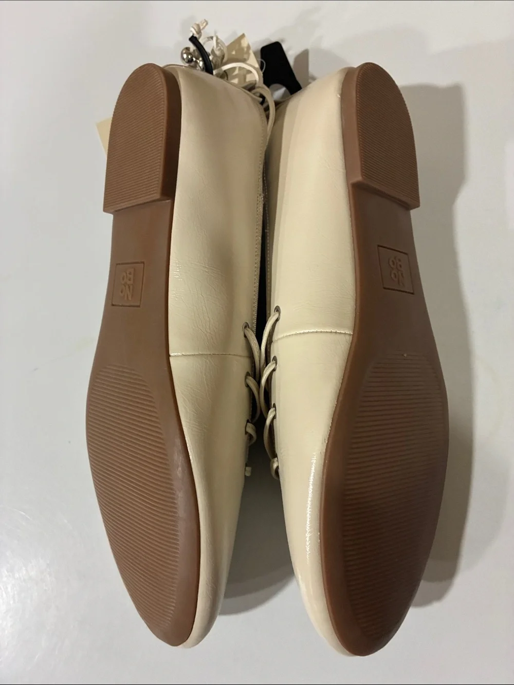 No Boundaries Ivory Lace-Up Ballet Flats